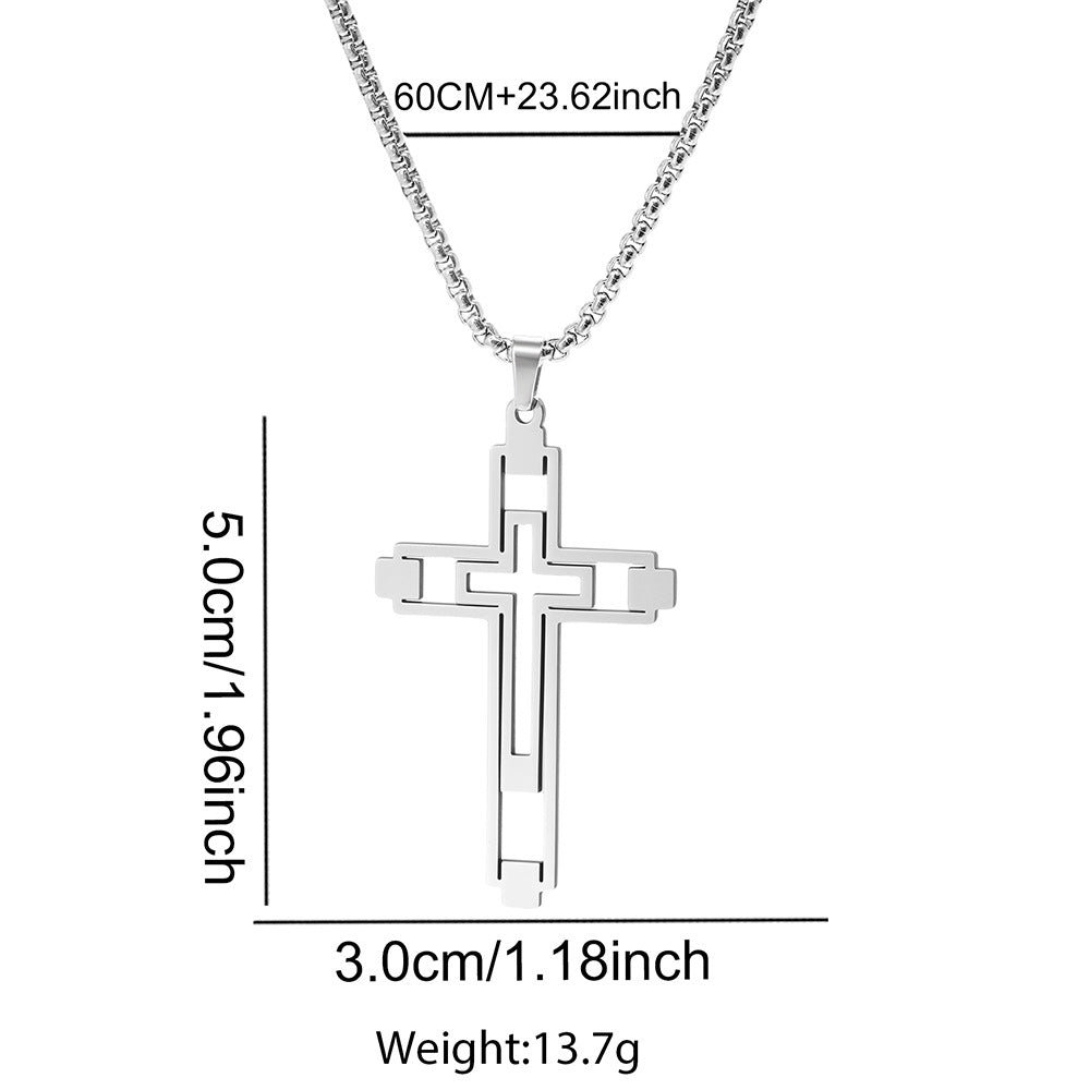 Men's Hollow Cross Necklace