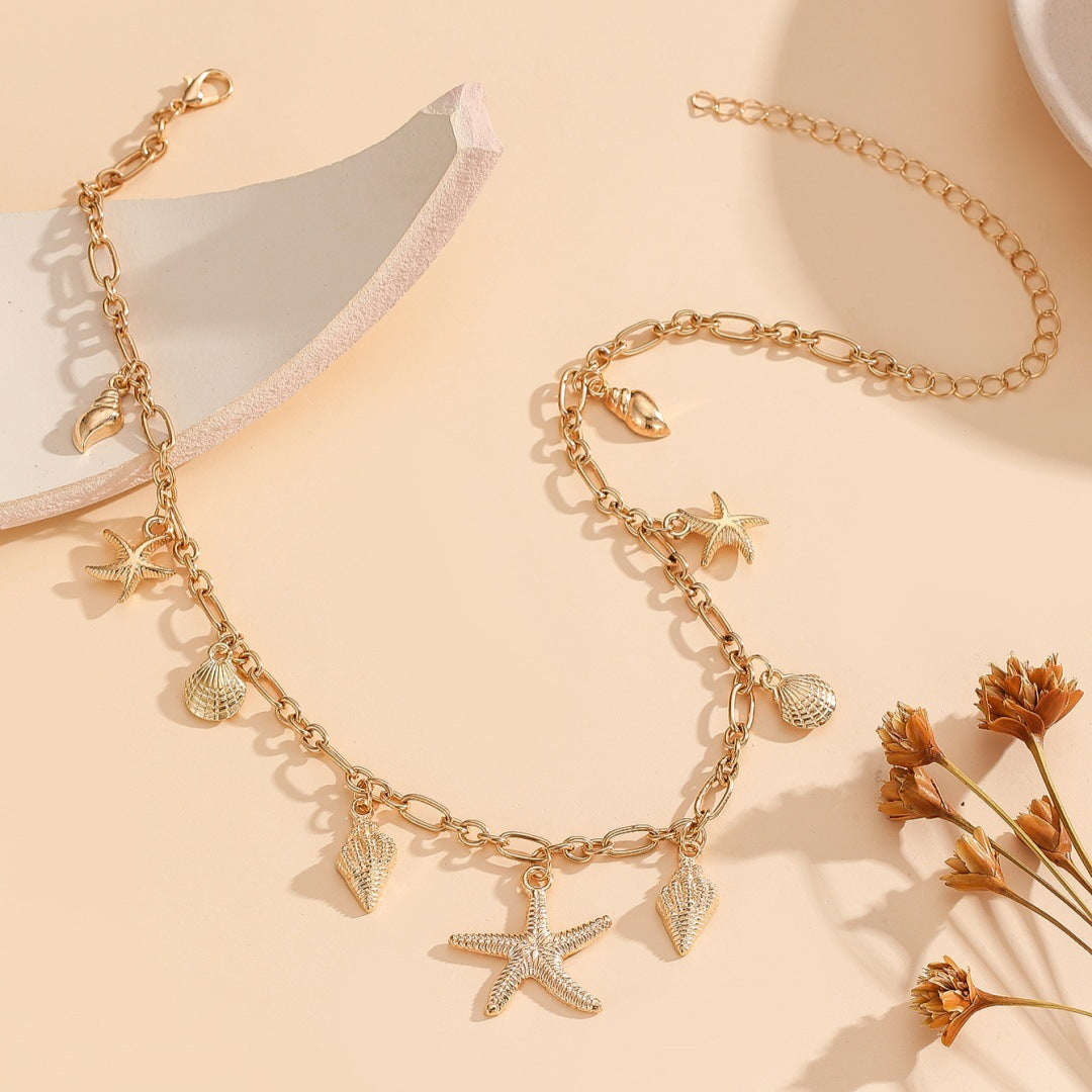 Starfish And Seashell Necklace
