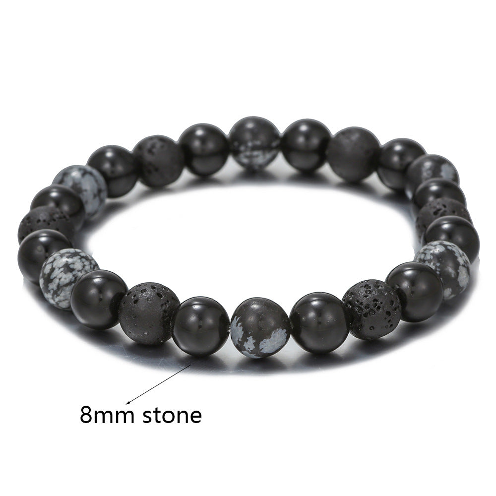 Men's Snowflake Stone Beads Bracelet