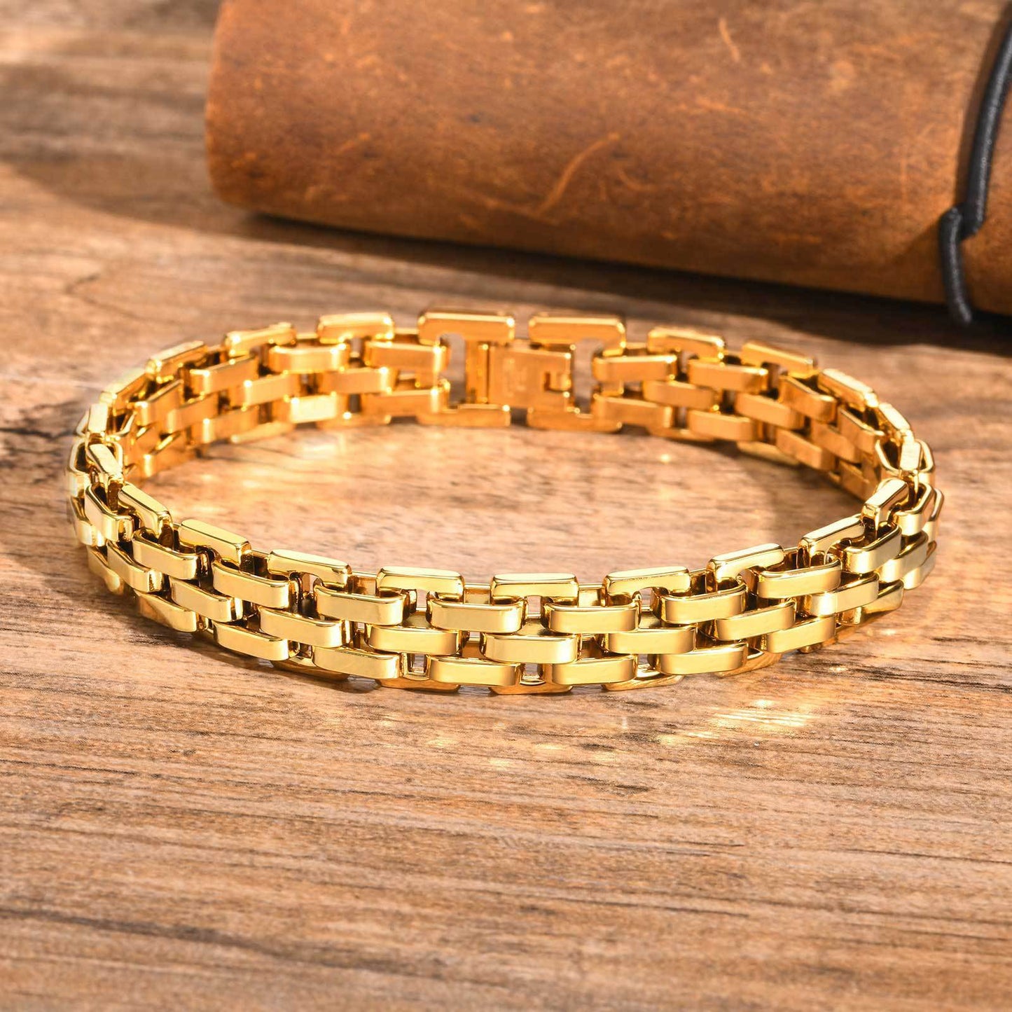 Men's Gold Strap Bracelet