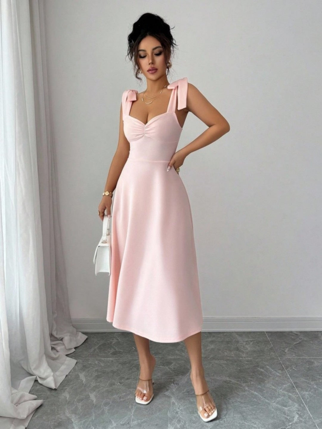 New Elegant  Strap Dress Long Gown