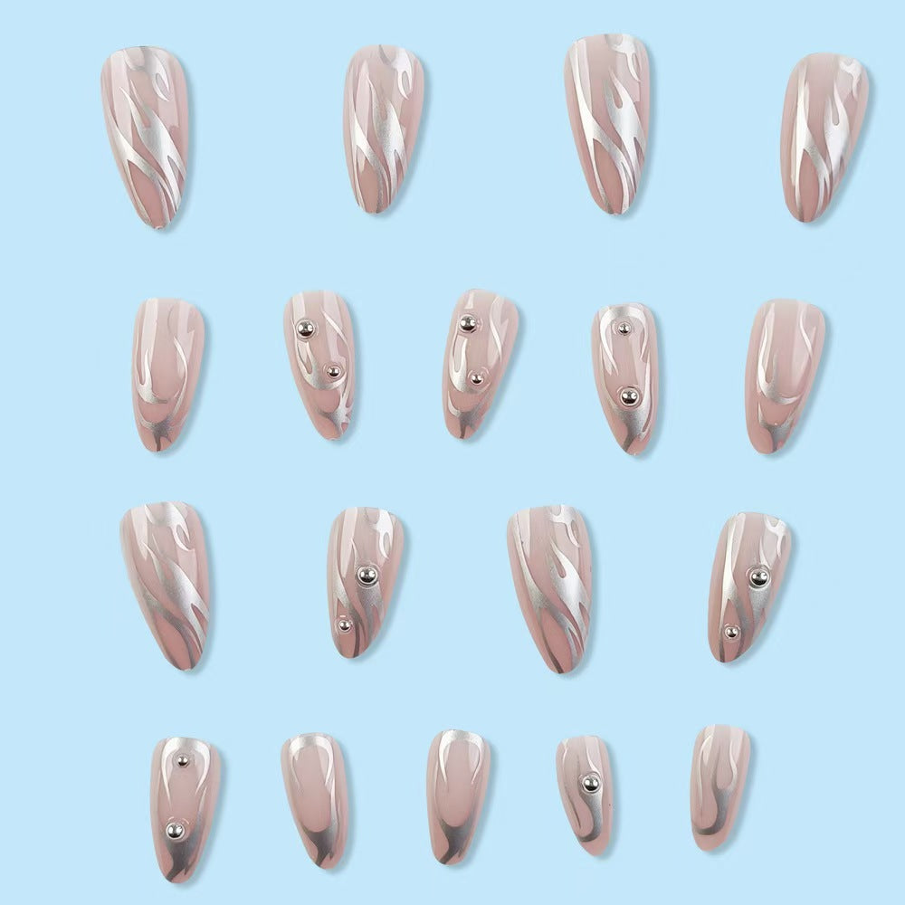 Silver-Gray Flame Nail
