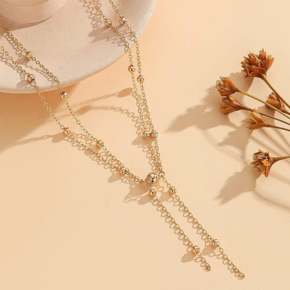Double-Layer Bead Waist Chain