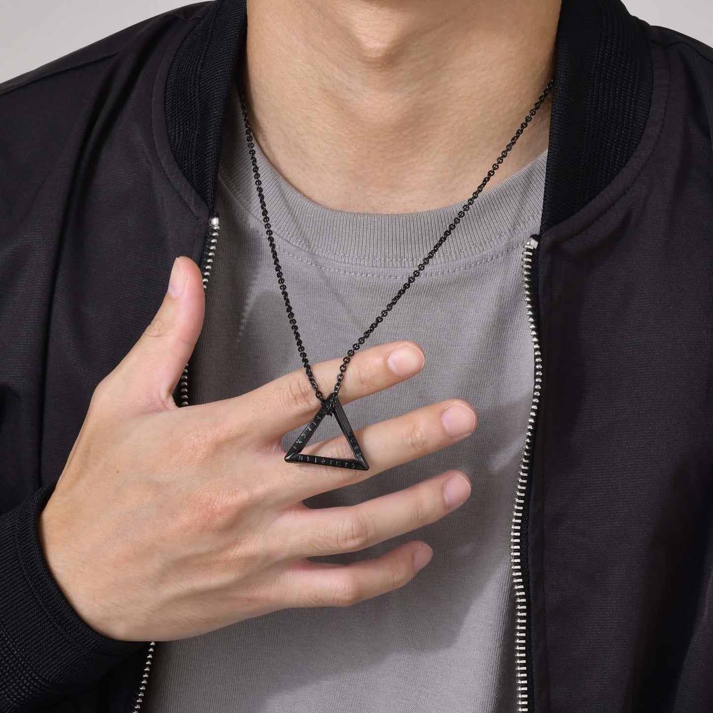 Men's Triangle Geometric Stainless Steel Pendant
