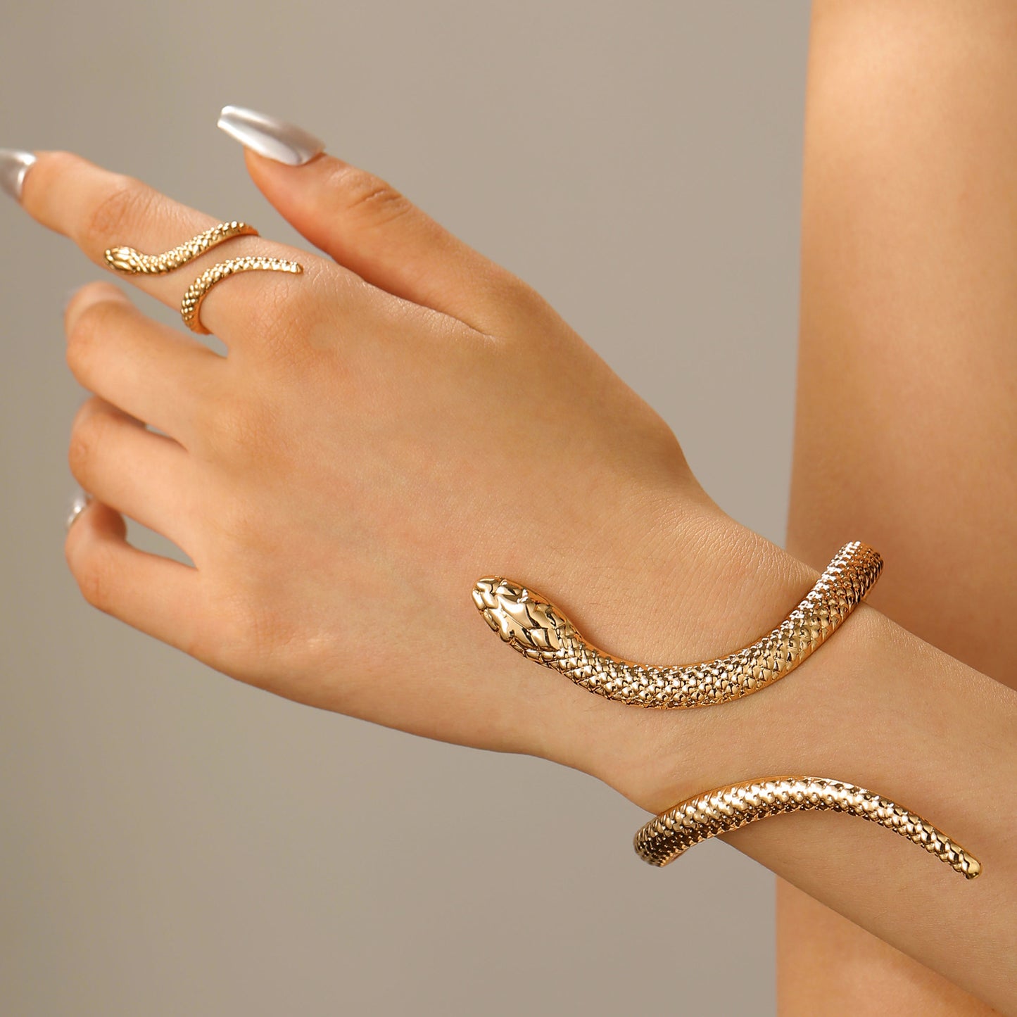 Snake Bracelet Ring 2 pcs Set