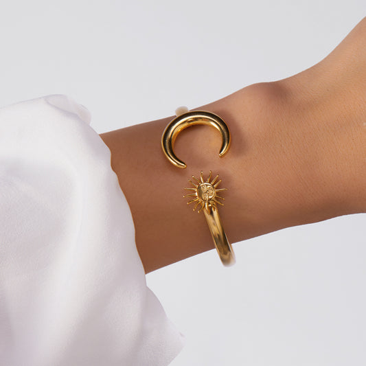 Moon Sunflower Stainless Steel Bracelet