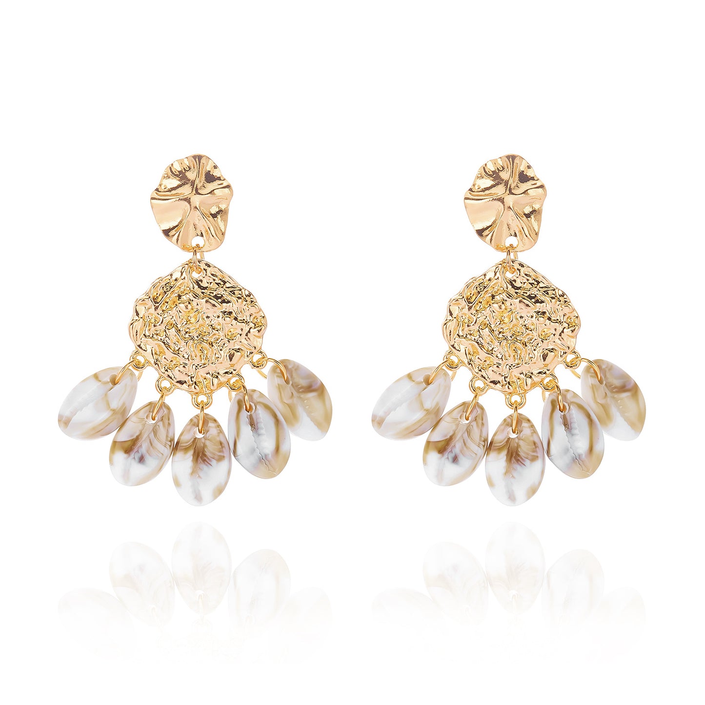 Pearl Tassel Shell Earrings