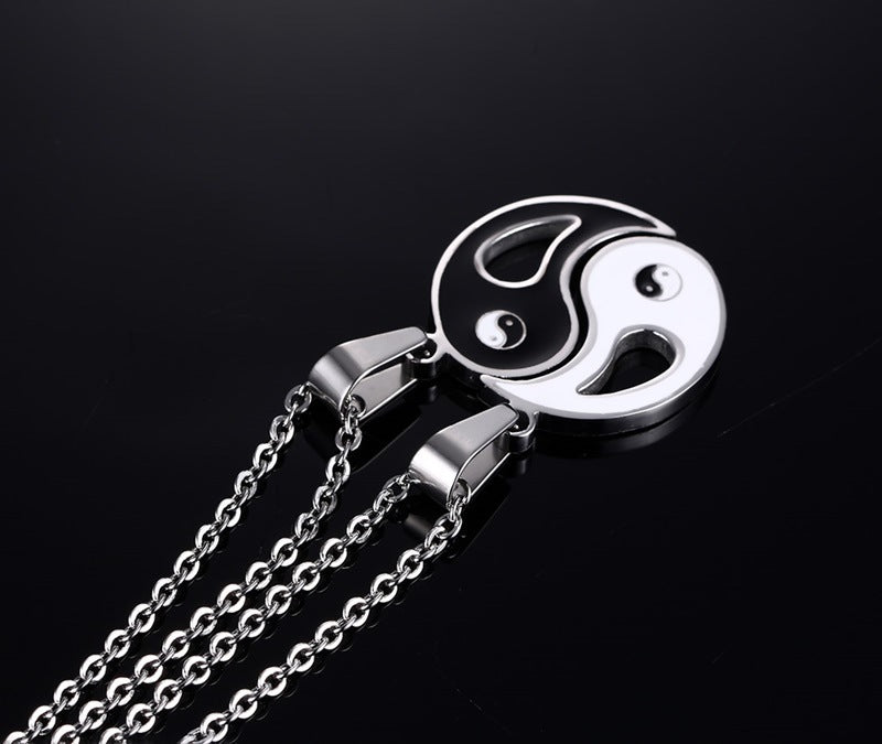Epoxy Bagua Couple Necklace