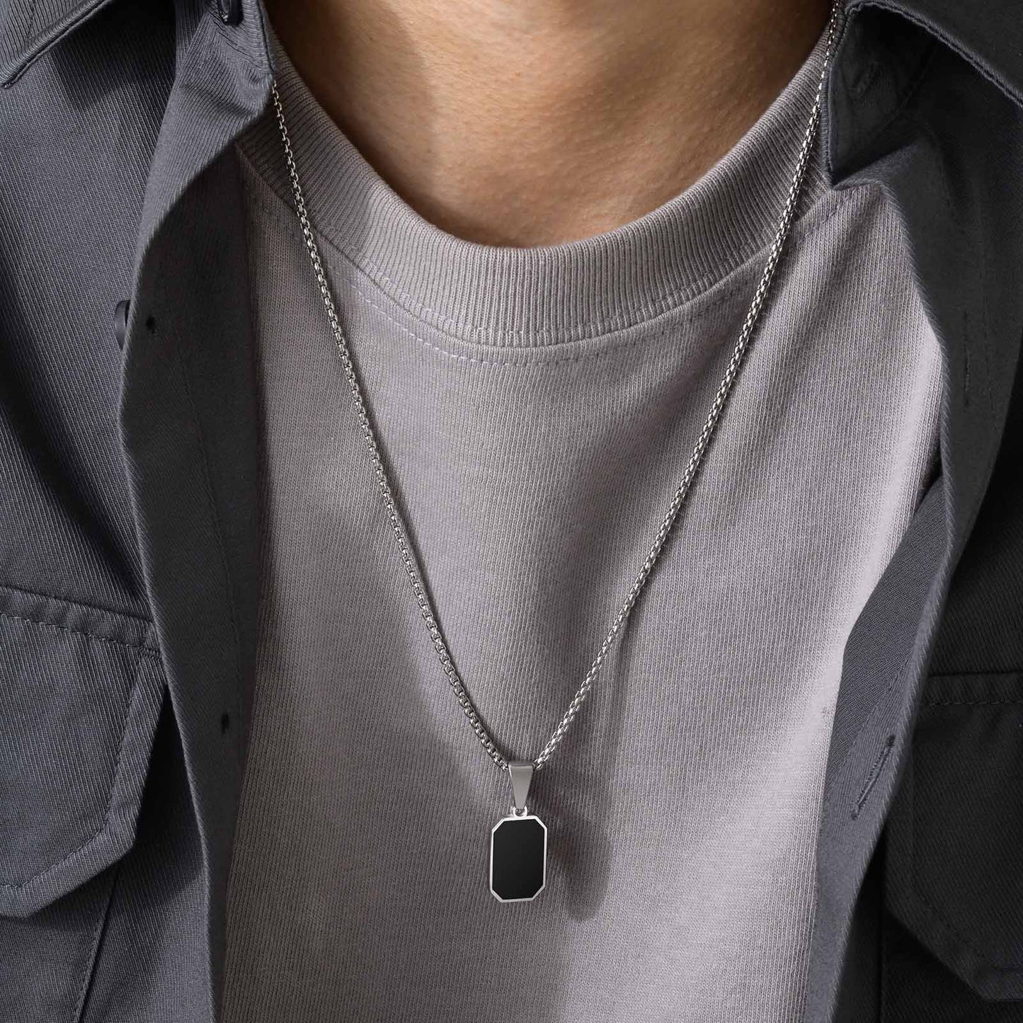 Men's Epoxy Stainless Steel Pendant