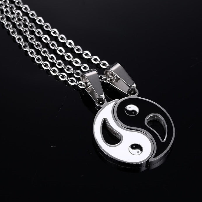 Epoxy Bagua Couple Necklace