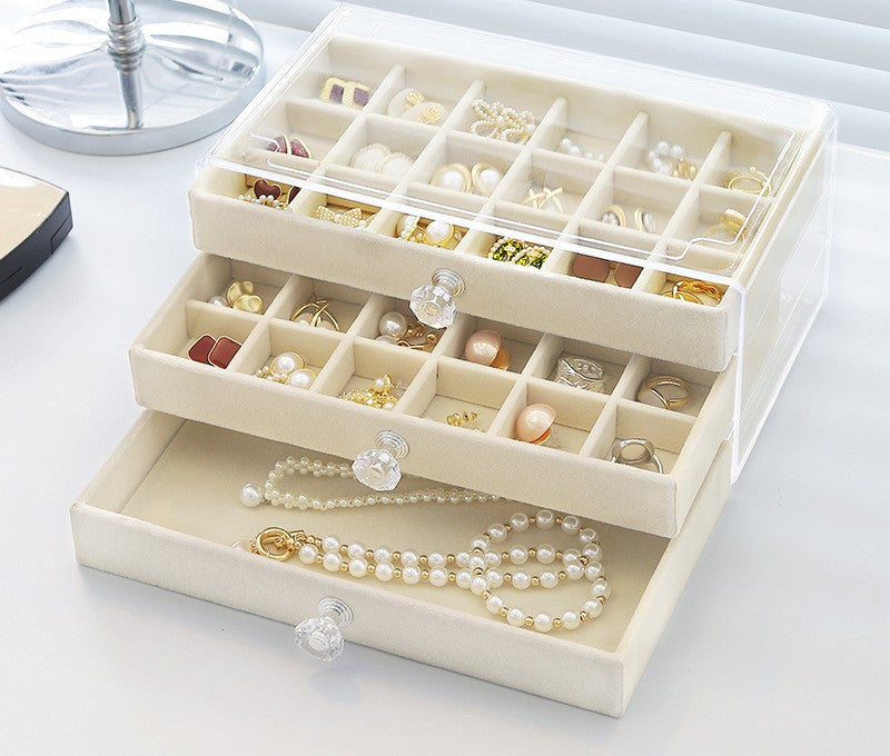 Three-Layer Jewelry Box White