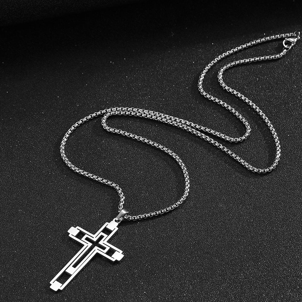 Men's Hollow Cross Necklace
