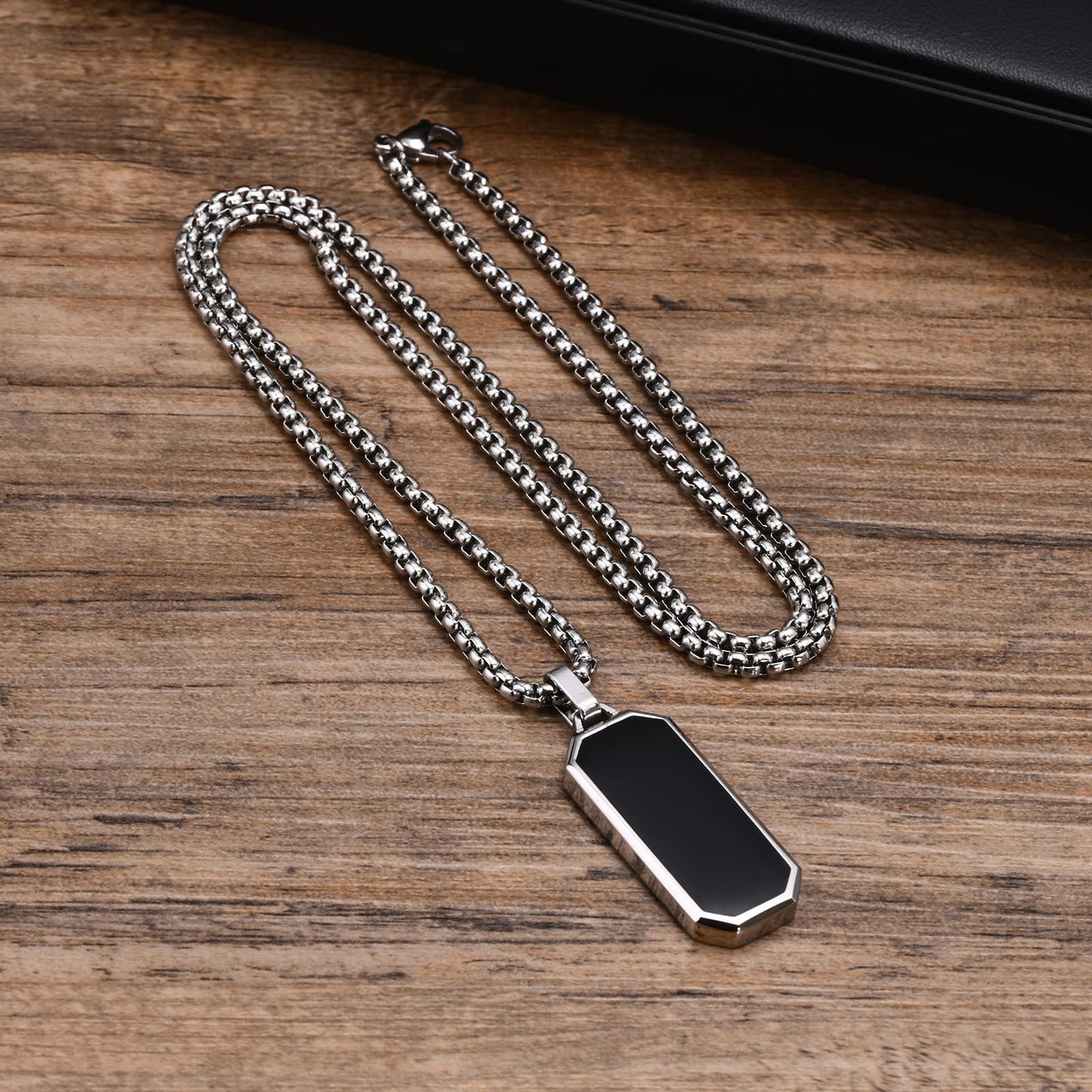 Men's Glossy Plain Stainless Steel Pendant