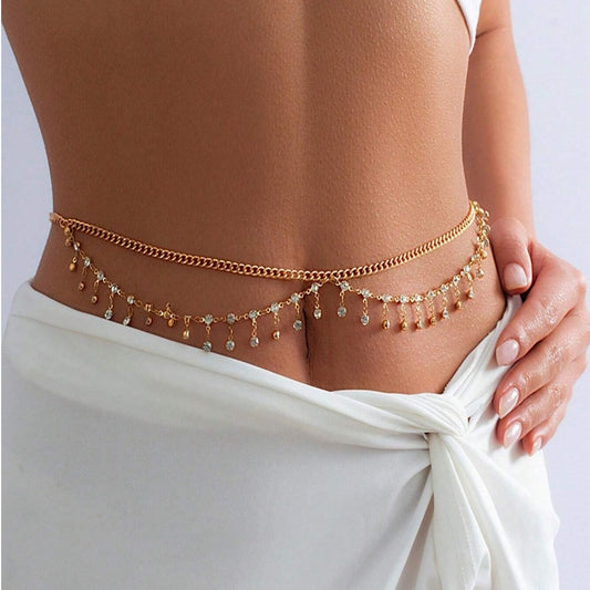Sparkling Diamond Waist Chain