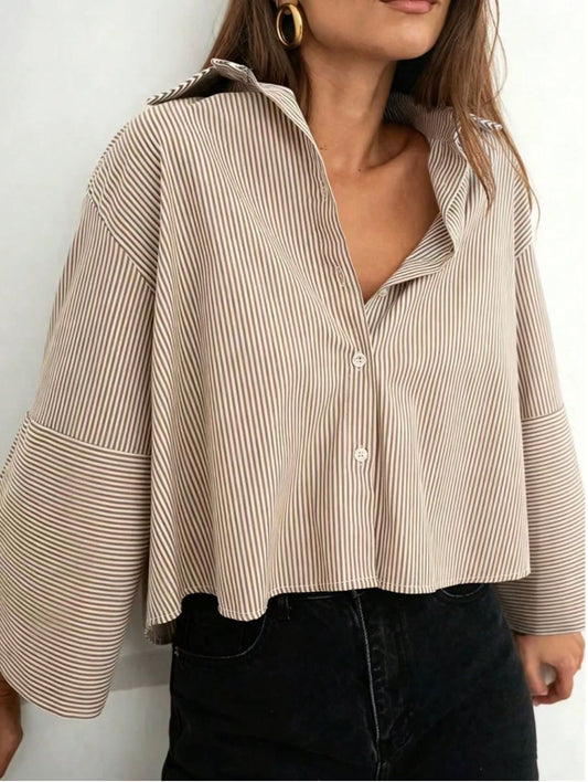 Women's cross-border striped long-sleeved
