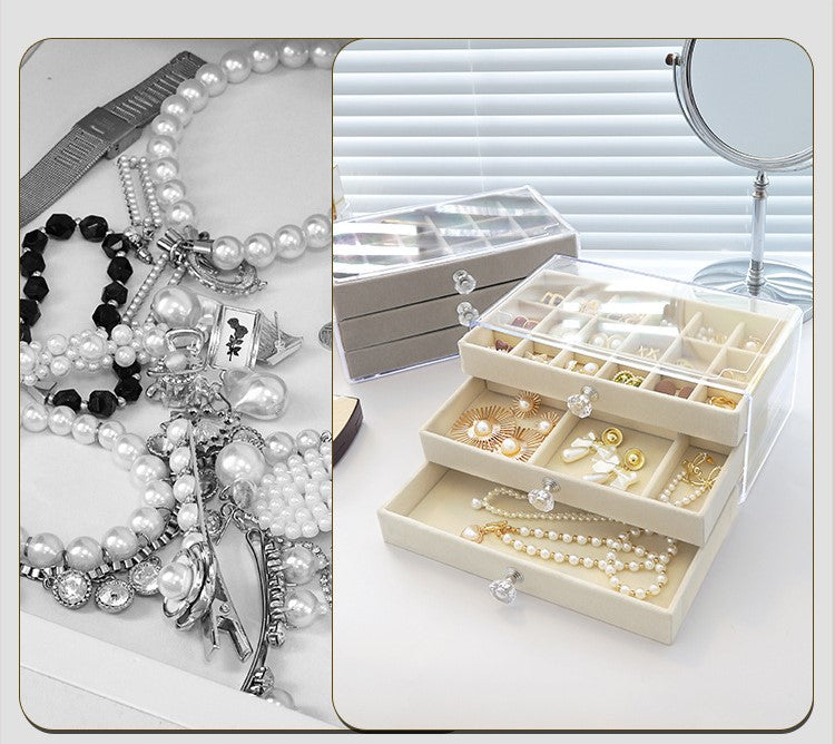 Three-Layer Jewelry Box White