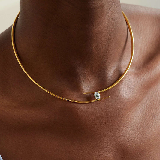Zircon Collar Necklace