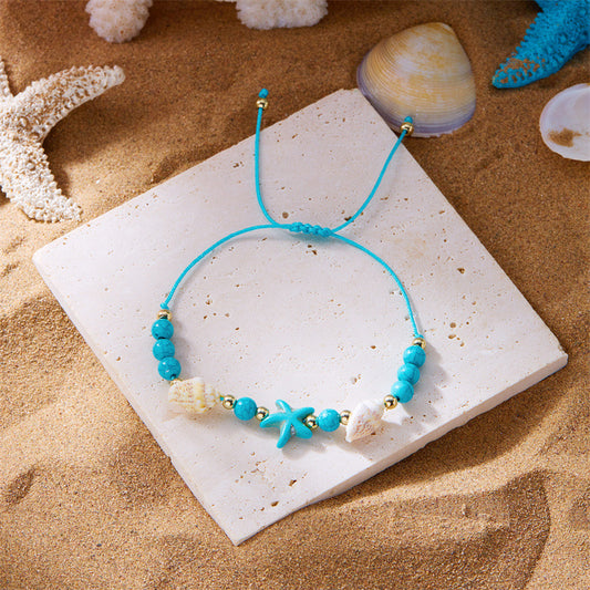 Starfish Shell Conch Beaded Bracelet