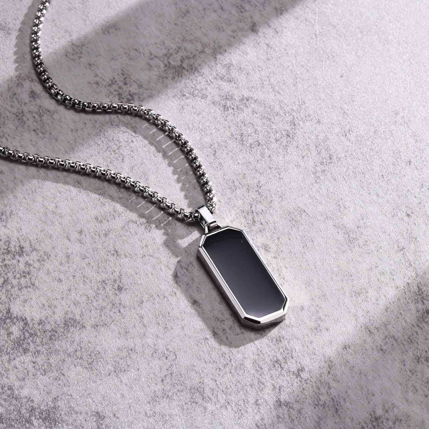 Men's Glossy Plain Stainless Steel Pendant