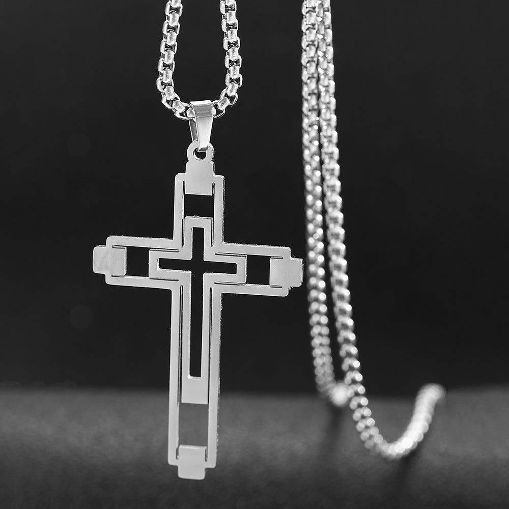 Men's Hollow Cross Necklace
