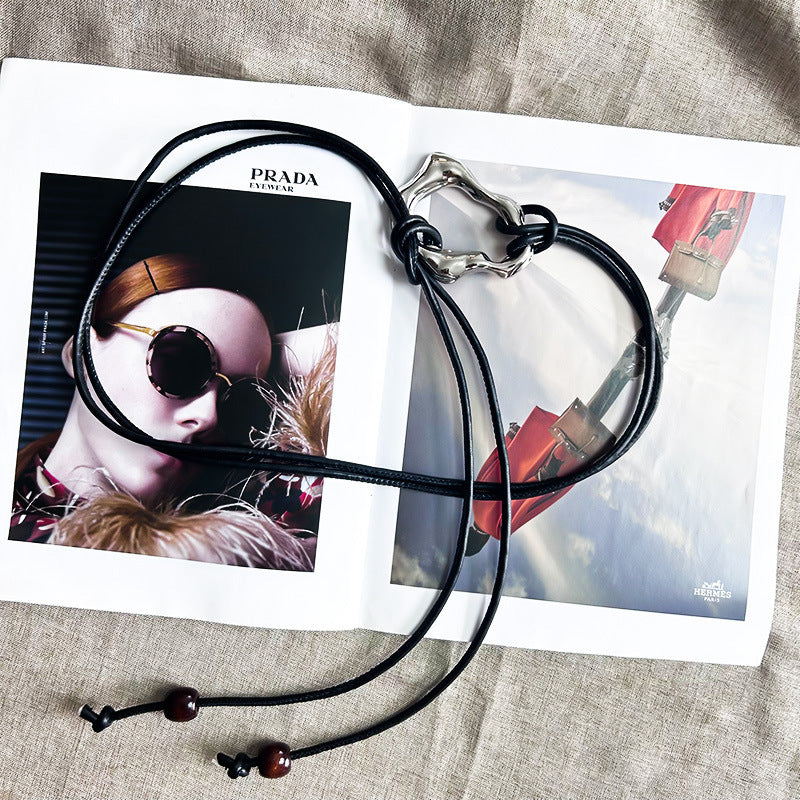 Knotted Small Leather Cord Belt