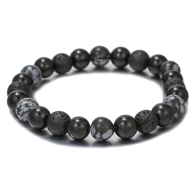 Men's Snowflake Stone Beads Bracelet