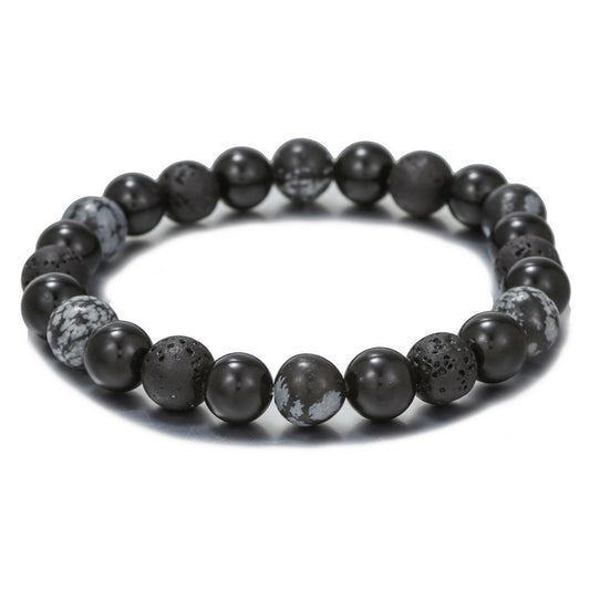 Men's Snowflake Stone Beads Bracelet