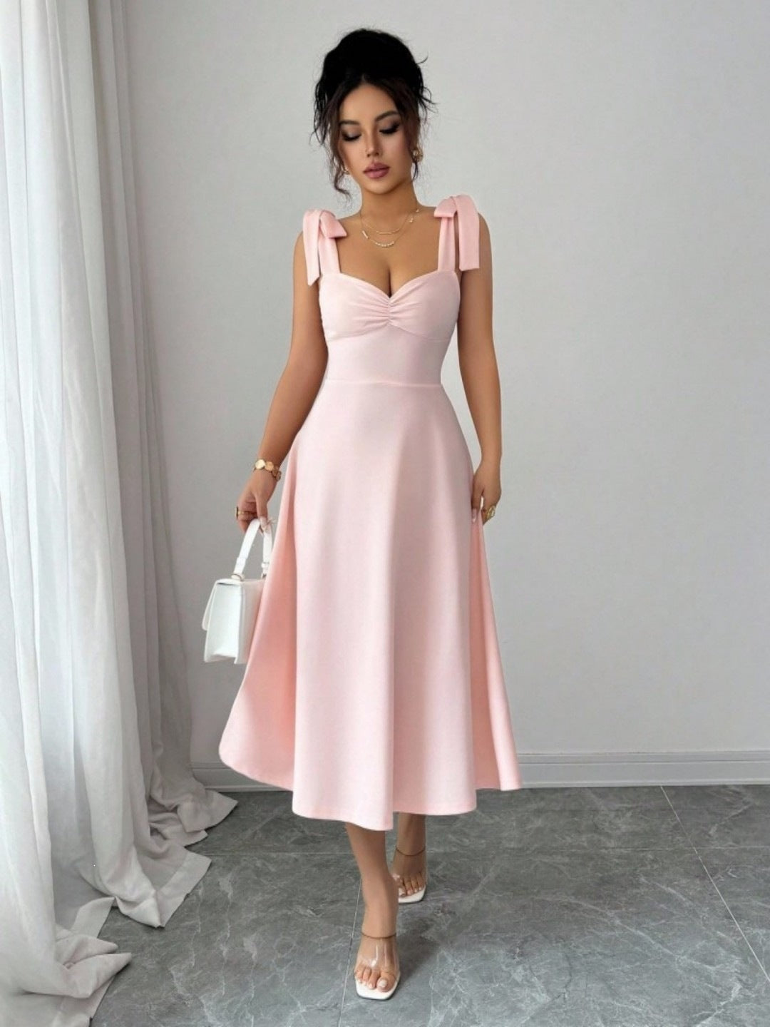 New Elegant  Strap Dress Long Gown