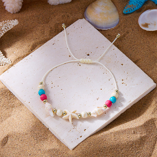 Starfish Shell Conch Beaded Bracelet