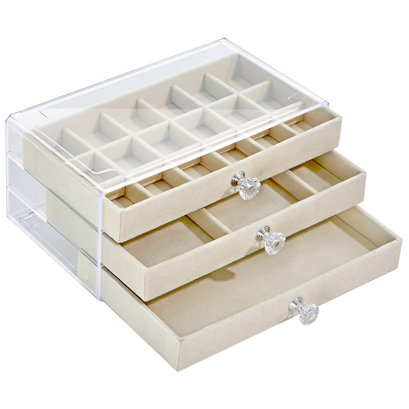 Three-Layer Jewelry Box White