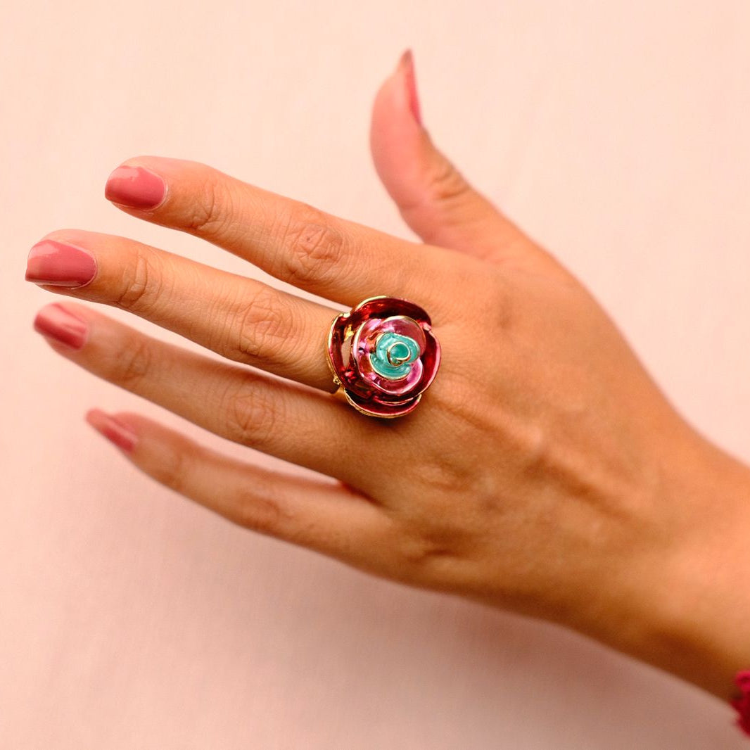 Hand painted Enamel Rings