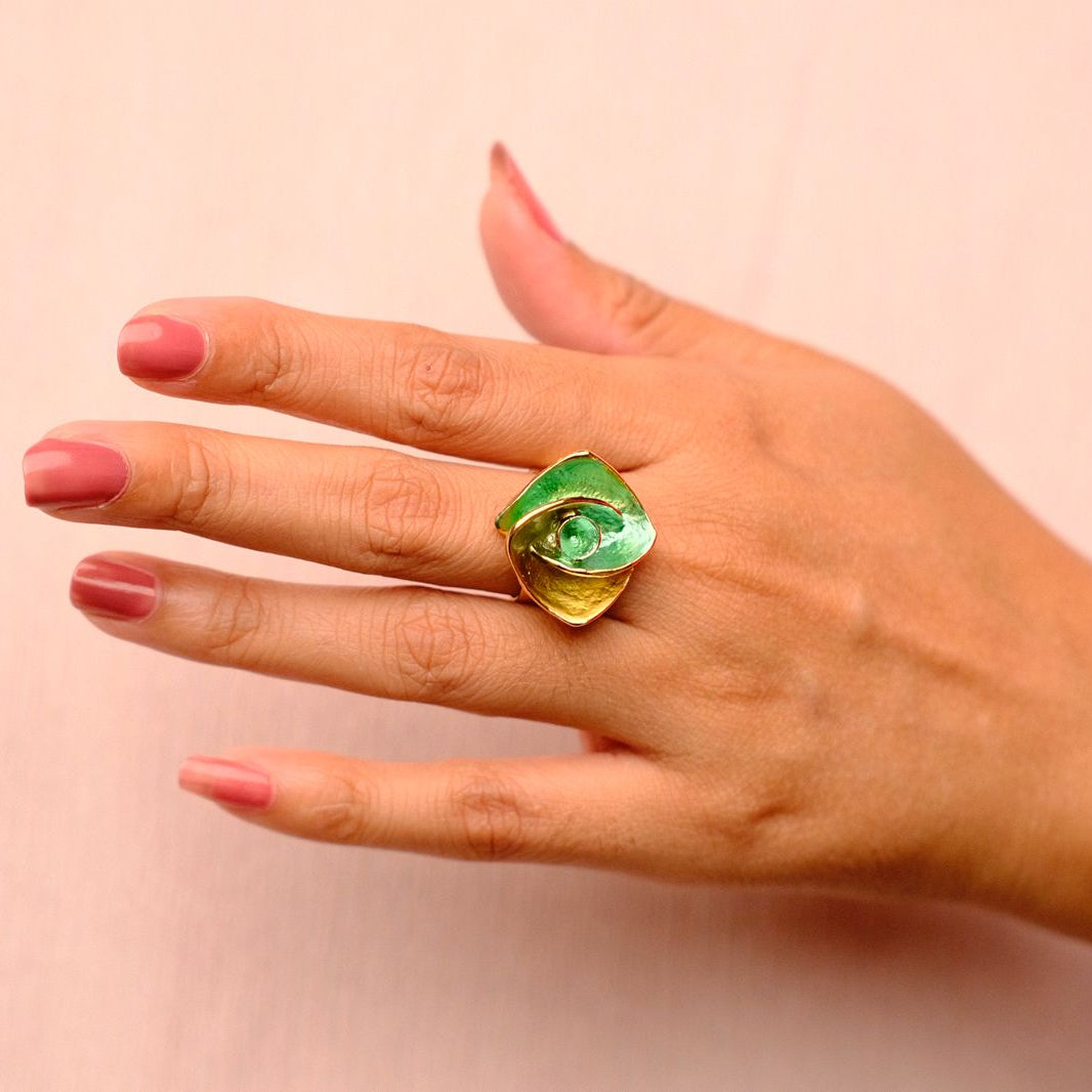 Hand painted Enamel Rings