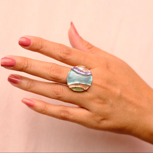 Hand painted Enamel Rings