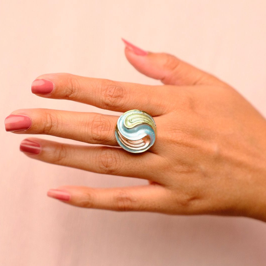 Hand painted Enamel Rings