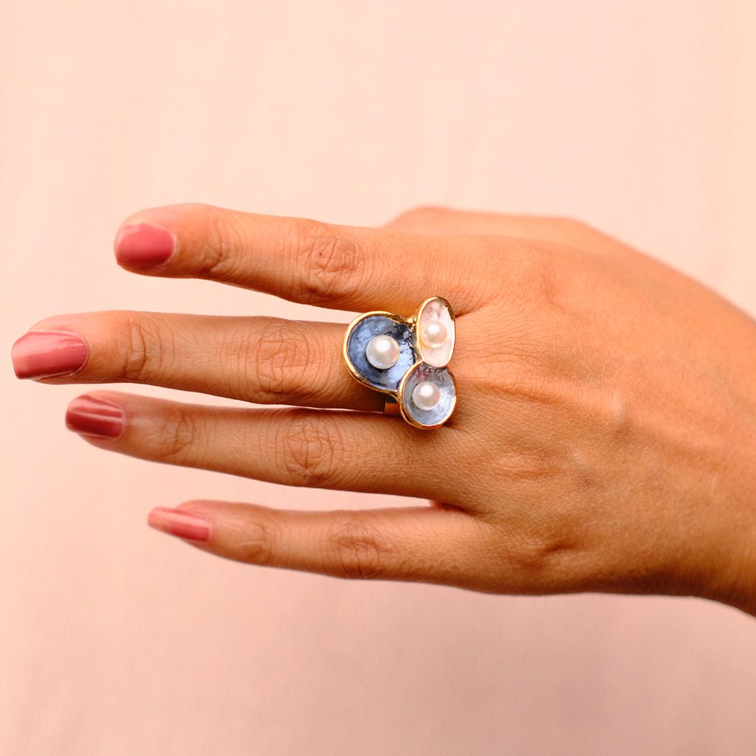 Hand painted Enamel Rings