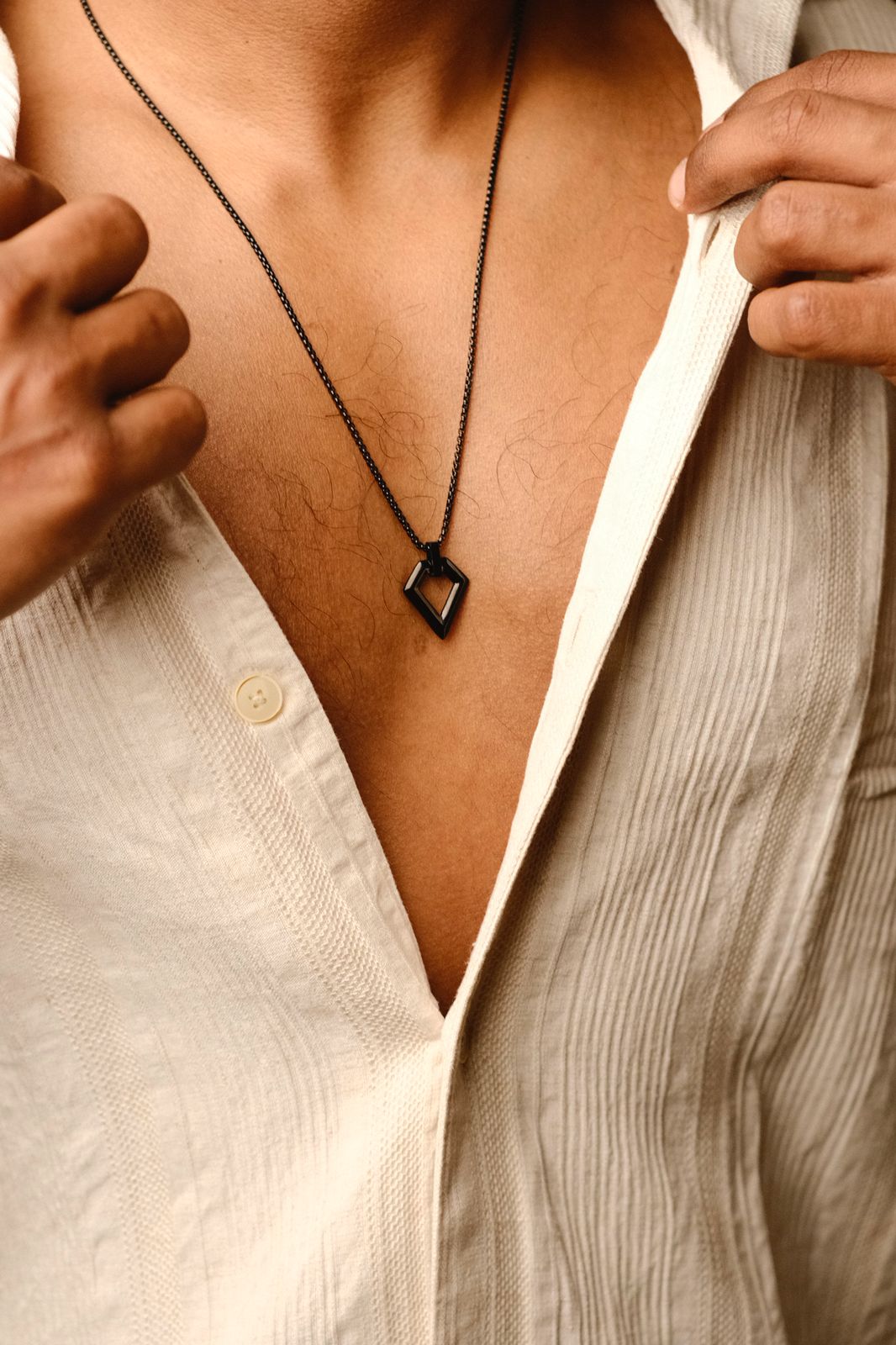 Men's Oval Stainless Steel Pendant