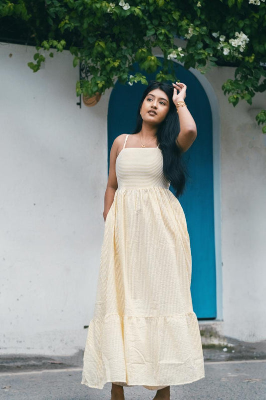 Woven Sleeveless Spaghetti Strap Long Dress