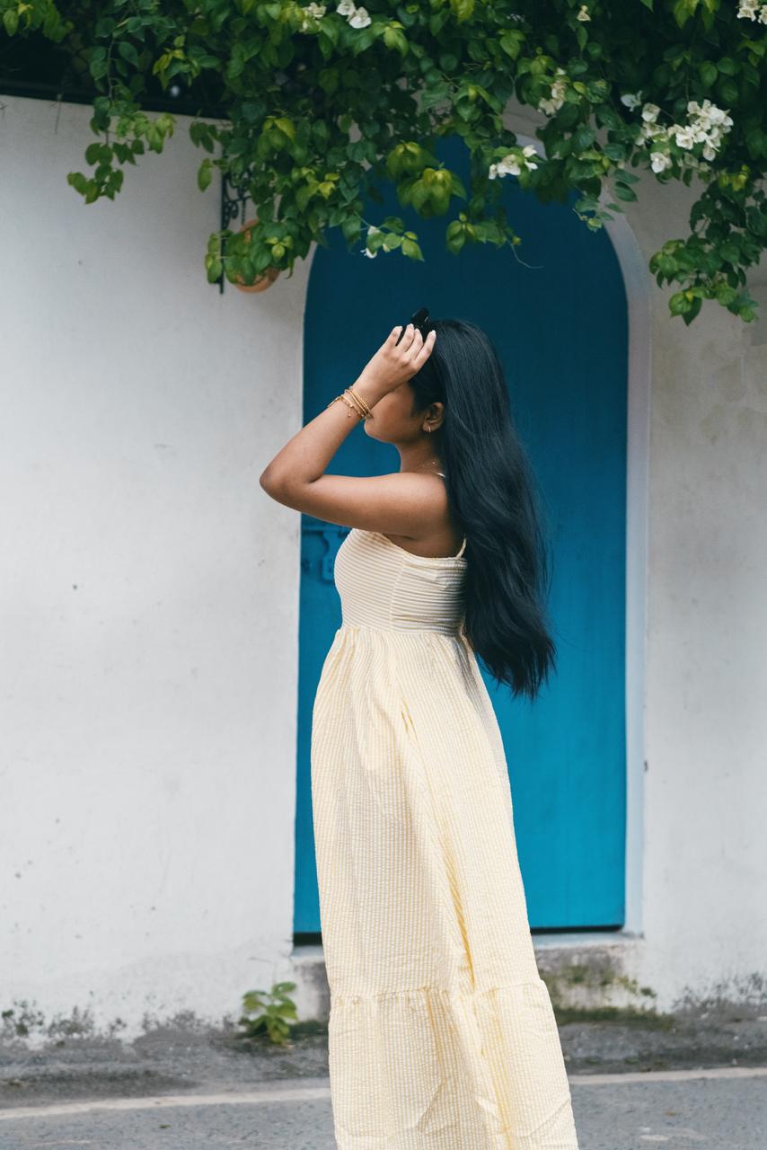 Woven Sleeveless Spaghetti Strap Long Dress